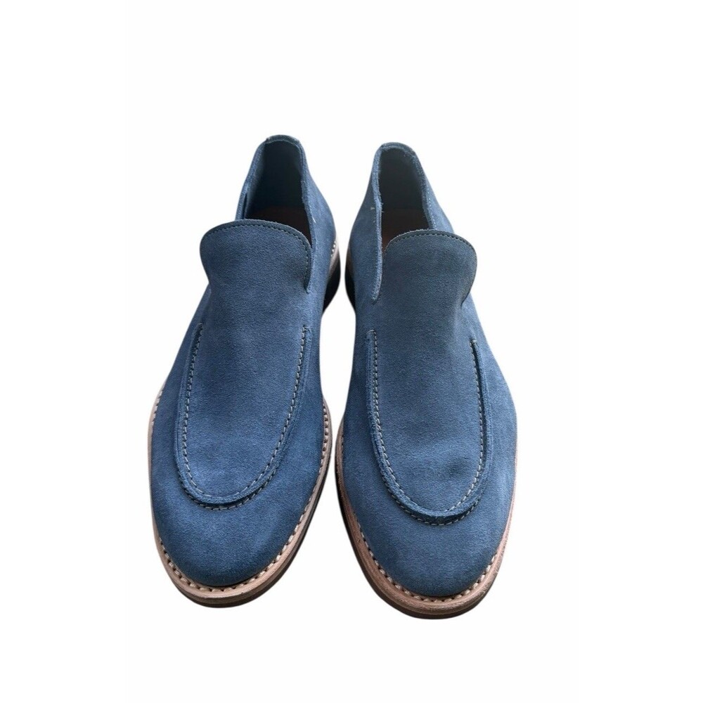 NEW Allen Edmonds Denali Blue Suede Venetian Loafers Slip On Dress Casual Shoe 8